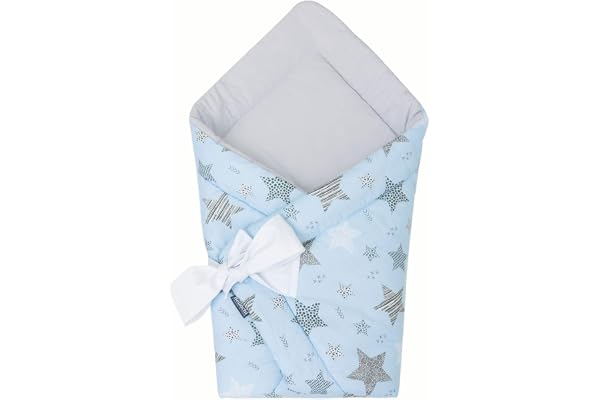 Bellochi Universelle Nid d'ange Bebe - Minky - Réversible Couverture Enveloppante Bébé - en Coton Hypoallergénique - Couverture Cosy Toute l'Année (Rigel Star)