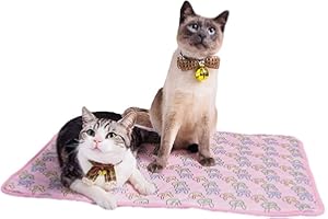 DELIFUR Pet Cooling Mat Cat Dog Cushion Pad Summer Cool Down Comfortable Soft for Pets and Adults (L, Pink)