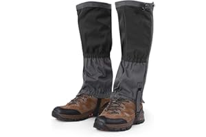 PILIPANE Getry na nogi z wodoodpornym zamkiem błyskawicznym, Ultra Anti-Tar Boot Stuptuty do uprawiania turystyki pieszej, regulowane getry na buty do polowania, oddychające getry śnieżne dla