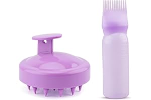 TEKONDA Haaröl Applikator mit Haarfärbebürste Ölflasche Haare Haarfärbebürste Flasche Wurzelkamm Applikator Flasche Scalp Massage Brush für Haarfärbemittel Shampoo Haarserum