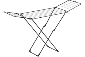 SONGMICS Étendoir à Linge, Séchoir Pliable, 50 x 182 x 102,5 cm, avec Barres, Support de Séchage sur Pieds, Utilisation Intérieure/Extérieure, Draps et Vêtements, Noir LLR540B01