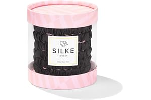 SILKE LONDON SILKE Hair Ties - Cleopatra | 100% Luxurious Silk Scrunchies - 6 Pack | The Scrunchie Hair Tie that Provides All Hold, No Damage | For All Hair Types & Styles - Buns, Ponytails, Braids, & Pigtails