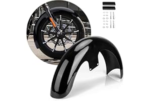 BRZOXIN Metal 19 inch Motorcycle Front Fender Fit For Harley Touring Street Glide Electra Road King Glide Bagger (Mudguard Vivid Black)
