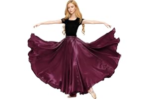 Baisdan - Gonna in Raso per Danza del Ventre, Costume da Festival, Gonna Lunga e Ampia