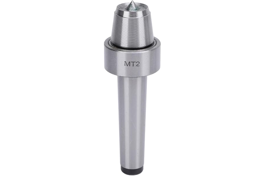 MT2 Live Center for Woodworking, Stainless Steel Lathe Revolving Center with Live Center Cup, MT2 Live Tailstock Center Cup and Point Tip Tailstock Center