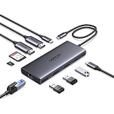UGREEN Revodok Pro USB C Docking Station 2HDMI Ethernet 4X USB C/USB A bağlantı noktası, PD 100W hızlı şarj, SD/TF kart okuyu