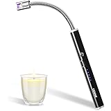 VEHHE Lichtbogen Feuerzeug Elektrisch, USB Aufladbares Elektro LED-Display Stabfeuerzeug Langer Flexibler Hals Geeignet für K