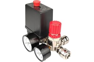 WMYYLX Compressore d'aria, 220 V, valvola di controllo per compressore d'aria, pressostato compressore con valvola di sicurezza e manometro, 90 ~ 120 PSI per regolazione della pressione