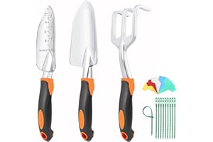 ABRFC Garden Tool Set, 3 Pieces Aluminum Heavy Duty Gardening Kit Gardening Gifts for Women & Men Garden Tool Set with Spray-Bottle, Bag, Gloves Indoors & Outdoors Durable (3 Pieces)