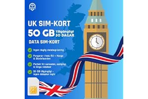 Wifi.se Data-SIM England Rese-SIM Europa & Storbritannien | Förbetalt data-SIM, inget data ingår vid köp, aktivera själv, / , passar mobil, och router
