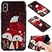 Produktbild Silikon Hülle für iPhone X, iPhone X Handyhülle Silikon,iPhone X Case Schutzhülle,Fanryn 3D Hochwertiger Relief Schwarz Schale Bunte Muster Design Etui Protective Case Cover Rück Farbmuster Superdünn Ultra Dünn Gel Premium Weich Silikon TPU Handy Hülle Etui Cover Protective Shell Soft Schutzhülle Telefon Kasten Stoßfest Tasche Etui Bumper für Apple iPhone X (5,8 Zoll) [roter Fuchs]