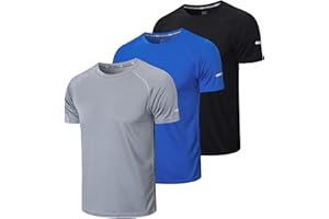 Gaiatiger 3 Pack T-Shirt Homme Tee Shirt Sport Homme Manche Courte Séchage Rapide Respirant Baselayer Haut Running Fitness Gym