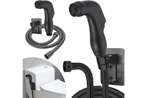 STOAT®douchette wc,Complet avec pommeau de douche, tuyau de douche de 1,5 mètre et support de pommeau de douche. douchette toilette wc,kit douchette wc,flexible wc,kit hygiene wc,noir
