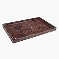 OAIQNUJ Natural Red Marble Vanity Tray, 9.8"x5.9" Genuine Marble Tray for Bathroom/Kitchen/Dresser (Rosso Levanto)