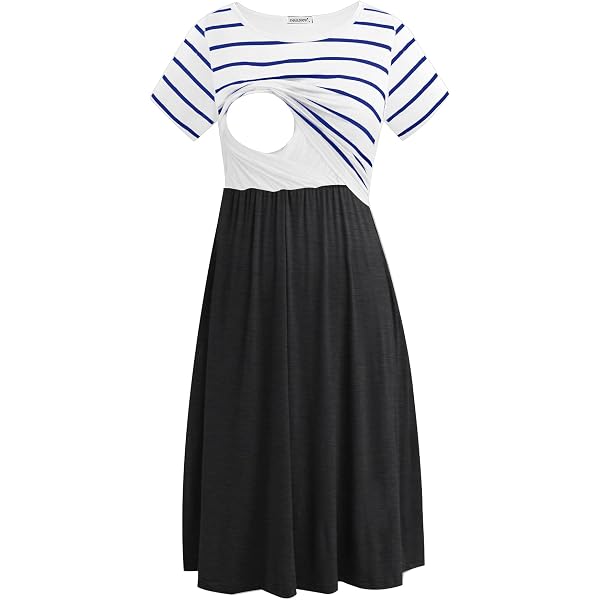 Robe D'Allaitement Smallshow - Manches Courtes - Matière Douce Et Respirante - Pratique Et Décontractée - Pour Maman Modernes