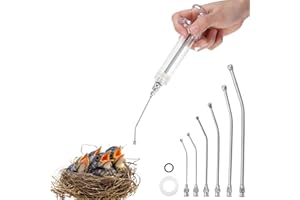 Michear Bird Feeding Syringe Kit Manual Feeding Tube 6 Pcs Crop Gavage Tubes Baby Bird Parrot Pet Hand Rearing 20ML