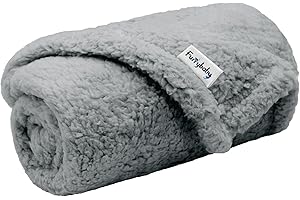 furrybaby Premium Fluffy Fleece Dog Blanket, Soft and Warm Pet Throw for Dogs & Cats Grey (Small (60x80cm))
