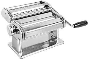 Marcato AT-180-CLS Macchina per Pasta Manuale Atlas 180 Classic, Acciaio Cromato, Argento,Linea Basic.