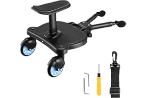 Planche Poussette Universelle,FNRIDS Skate Poussette Universelle, Portable Kiddy Boards,avec Sangle de Suspension,Rotation à 360,Planches à Roulettes pour bébé pour Enfants de 2 à 6 Ans (25kg) (bleu)