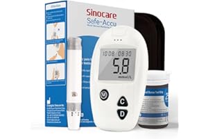 YOUMANG Medidor de glucosa en sangre - Safe Accu - Kit de control de diabetes Kit de prueba de azúcar en sangre Sin codificación con 25 tiras de prueba de glucosa en sangre mg/dL