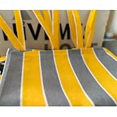 Nivemeshome Branda Balkon Perdesi Kornişli Ve Bağcıklı Fon Perde (Premium Kumaş Versiyon) Sarı-Gri 130 X 210