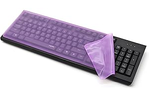HAOBIN DüNn Tastaturschutz Universal Tastatur Schutzfolie Tastatur SchutzhüLle Silikon Tastaturabdeckung Universal Wasserdichter,Staubdichter Tastaturschutzfilm FüR Desktop-Computertastaturen (Violett)