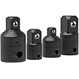 Serplex 4 Pc Socket Adapter & Reducer Set - 4 Sizes, Including 1/2" to 3/8" & 3/8" to 1/4" Adapters - Chrome Vanadium Steel