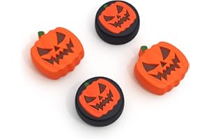 JINGDU Halloween Capuchon de Joycon pour Nintendo Switch,Prises de Pouce Caps en Silicone pour Switch Joystick,4Pcs Kit Thumb Grip Caps for Switch/Switch OLED/Switch Lite,Pumpkin