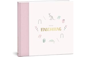 mintkind® Einschulung Gästebuch Rosa I Gäste- & Erinnerungsalbum | Einschulungsbuch Mädchen & Junge | Schuleinführung Schulanfang Geschenke | Schulkind Schulstart, 24 x 23cm