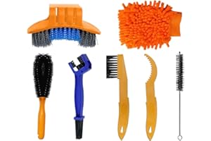 RongQiLBB Kit Pulizia Bici 7 Pezzi Spazzole per Pulizia della Bicicletta Strumento di Bici Catena per Tutte Le Bici Pulizia Catena, Pignone
