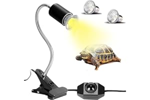 UQTUKO Lampe chauffante Tortue, Reptiles Lampe Tortue Terrestre avec 2 Ampoule UVA UVB 25W 50W Lampe Terrarium avec pince pivotante à 360° Lampe chauffante pour Reptiles, Tortue, Serpent, Lézard