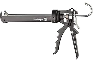 VERLINGER Pistola Per Silicone Pistola Per Cartucce A Spruzzo In Silicone Pressa Per Cartucce Rapporto Di Spinta 18 1 Senza Gocciolamento In Acciaio Alluminio Nero Pro