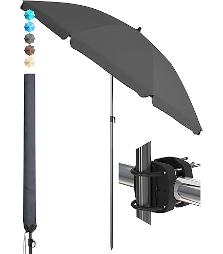 Ombrellone con palo in legno 270 cm Tortora