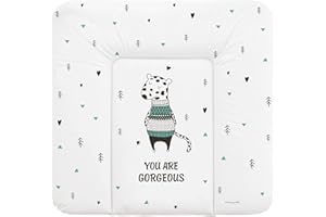 Schnucky Wickelauflage - weiche Baby Wickelunterlage, Wickeltischauflage, wasserdicht und abwaschbar, für Wickeltisch/Wickelkommode geeignet. [75 x 72 cm, Leopard]