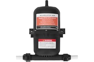 ASIXXSIX Uniwersalny Zbiornik Akumulatora Podciśnieniowego do Pojazdów Kempingowych, Zbiornik Akumulatora Pod Ciśnieniem 0,75 L, 125 PSI, Przedłużający żywotność Pompy