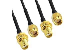 QNENEAM 2 Câble SMA Rallonge Antenne Adaptateur, 4G 2m Câble Rallonge SMA Male à Femelle Angle Droit RG174 pour Routeur 4G LTE Modem USB SDR Radioamateur Caméra WiFi Drone FPV Surveillance et Récepteurs ADS-B