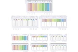 AGOER 1200 samoprzylepnych znaczników, plastikowe karteczki samoprzylepne, przezroczyste strzałki, indeksy, chorągiewki do oznaczania stron, 10 kolorów, 3 style (jasne kolory)