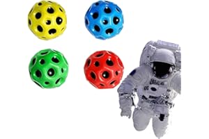 Ywwltt 4PCS Astros Jump Ball, Moon Ball, Space Theme Bouncy Balls, Balles Rebondissantes Enfant, High Caoutchouc Rebondissant Balle Jouet pour Enfants (A)