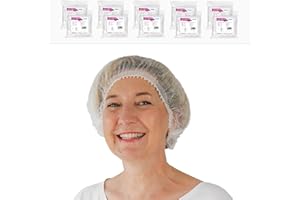 1000x ARNOMED® Cuffie Monouso per Capelli 52 CM Bianco, Cuffia Monouso per la Testa, Copricapo per Chirurgiche, Doccia & Igiene -Cuffie Usa & Getta Capelli, Retine per Capellii Alimentari