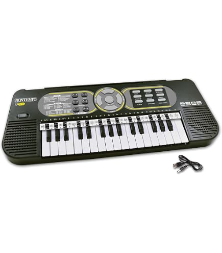Bontempi Clavier Numérique 61 Touches Pour Enfant – 200 Sons, 200 Rythmes, 60 Chansons, MP3 USB, Dès 5 Ans