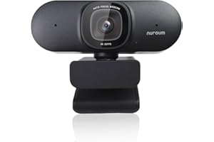 Nuroum V32-AF Webcam 4K CMOS con Dos Micrófonos, Webcam 1080p 60fps con Cancelación de Ruido, 90° Gran Angular Webcam, Automático, Cámara Web USB Plug&Play para Conferencia/Videollamada/Windows/Mac