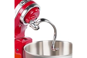 PQPO Gancho en espiral de acero inoxidable compatible con batidoras KitchenAid de 4.5 cuartos y 5 cuartos de galón, diseño en espiral versátil, amasado eficiente, apto para lavavajillas