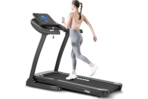 Folding Treadmill, PHIWOS Brushless Quite Motor Treadmill, 0.8-14km/h, Bluetooth, LCD, 42 * 122cm Running Belt, Indoor Walking Running Machine for Home Office Gym…