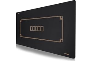 SLOWPLAY Tappetino da Poker Godel Texas Hold'em 180 x 90 cm | Panno da Poker Portatile, Nero e Oro Champagne | Copritavolo da Poker Professionale, Resistente all'Acqua, Riduzione del Rumore
