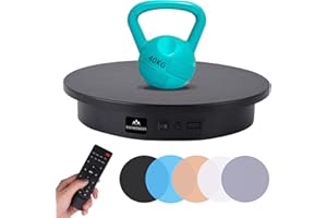 BAOSHISHAN Table tournante rotative à télécommande électrique pour vidéo en Direct pour la Photographie 40KG 40cm Black