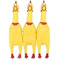 LEGEND SANDY Screaming Chicken,Yellow Rubber Squaking Chicken Toy Novelty and Durable Rubber Chicken for Kids and Dogs,Rubber Chickens Value 3 Pack