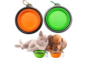 KXUSW Bebedero Perro Portátil 2 Piezas-Bebedero Perro 650ml-Comedero y Bebedero Perro-Cuenco de Viaje para Perros-Hecho de Silicona-Apto para Alimentación de Perros y Gatos