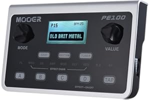 QIONGHA PE100 Portable Multi-Effects Processor Guitar Effect Pedal 39 Effects 40 Drum Patterns 10 Metronomes Tap Tempo