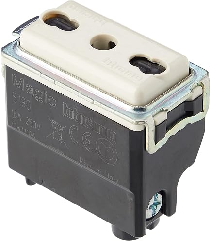 Bticino SN4180F Presa Elettrica Bipasso - Colore Bianco - Serie Civile - Qualità Professionale Per Impianti Domestici