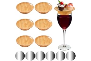 MEIFIYU 6 Pezzi Topper per Calici da Vino, Topper per Salumi in Vetro da Vino, Bicchieri da Vino Charcuterie Topper per Calice da Vino, Topper per Tagliere per Salumi in Vetro da Vino Previene Schizzi di Vino